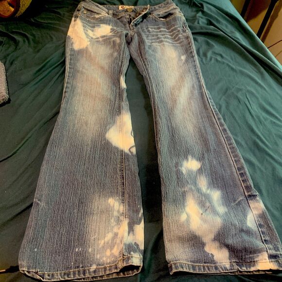 Y2k SO Low Rise Jeans With Bleach Tie Dye Juniors Size 3 - Picture 4 of 4